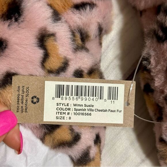 NIB! Toms Susie Spanish Villa Faux Fur Cheetah Slip On Slippers Slides Size 8 - Picture 5 of 8
